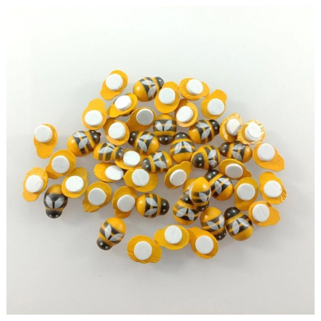 50 Bee Wooden Mini DIY Scrapbooking Decorations