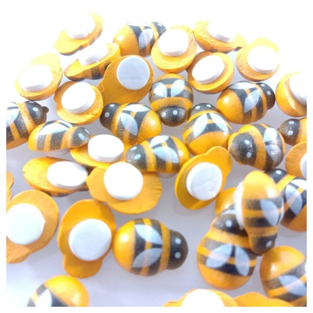 50 Bee Wooden Mini DIY Scrapbooking Decorations