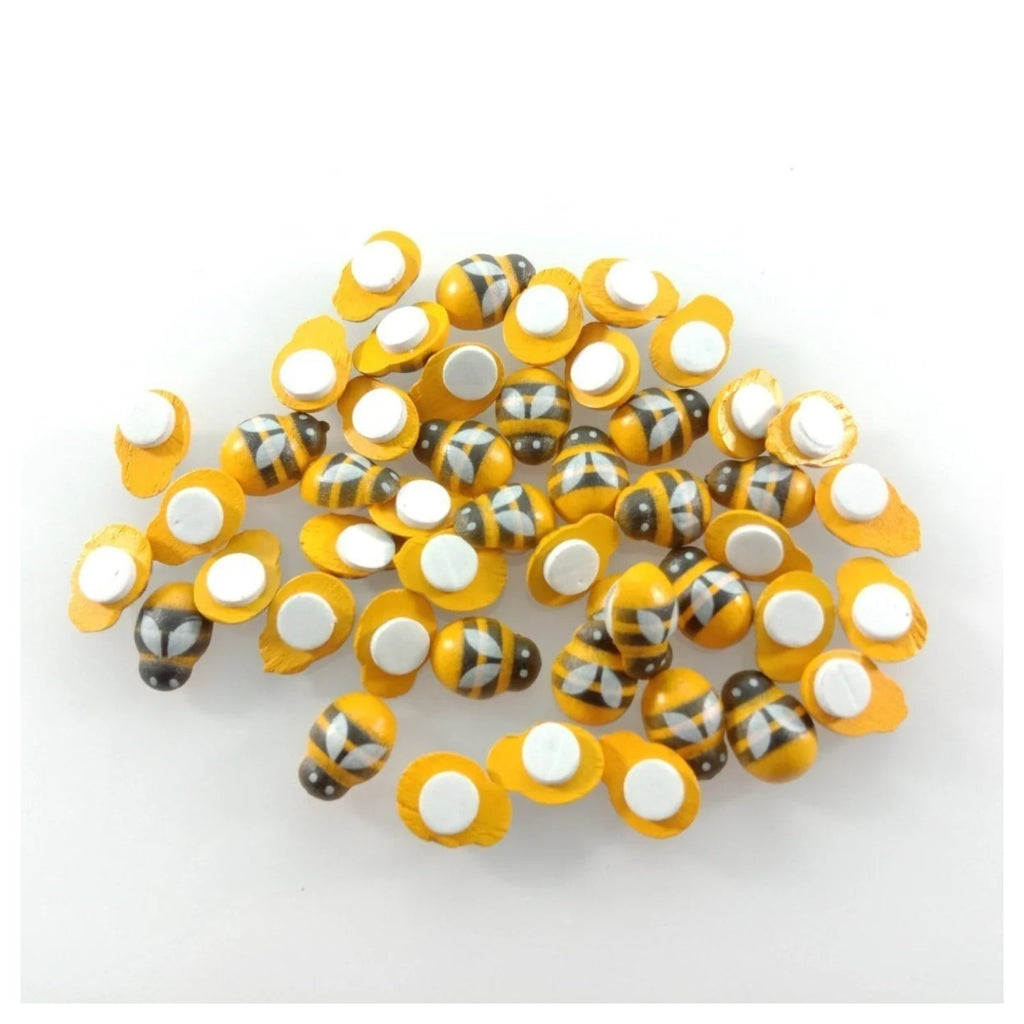 50 Bee Wooden Mini DIY Scrapbooking Decorations