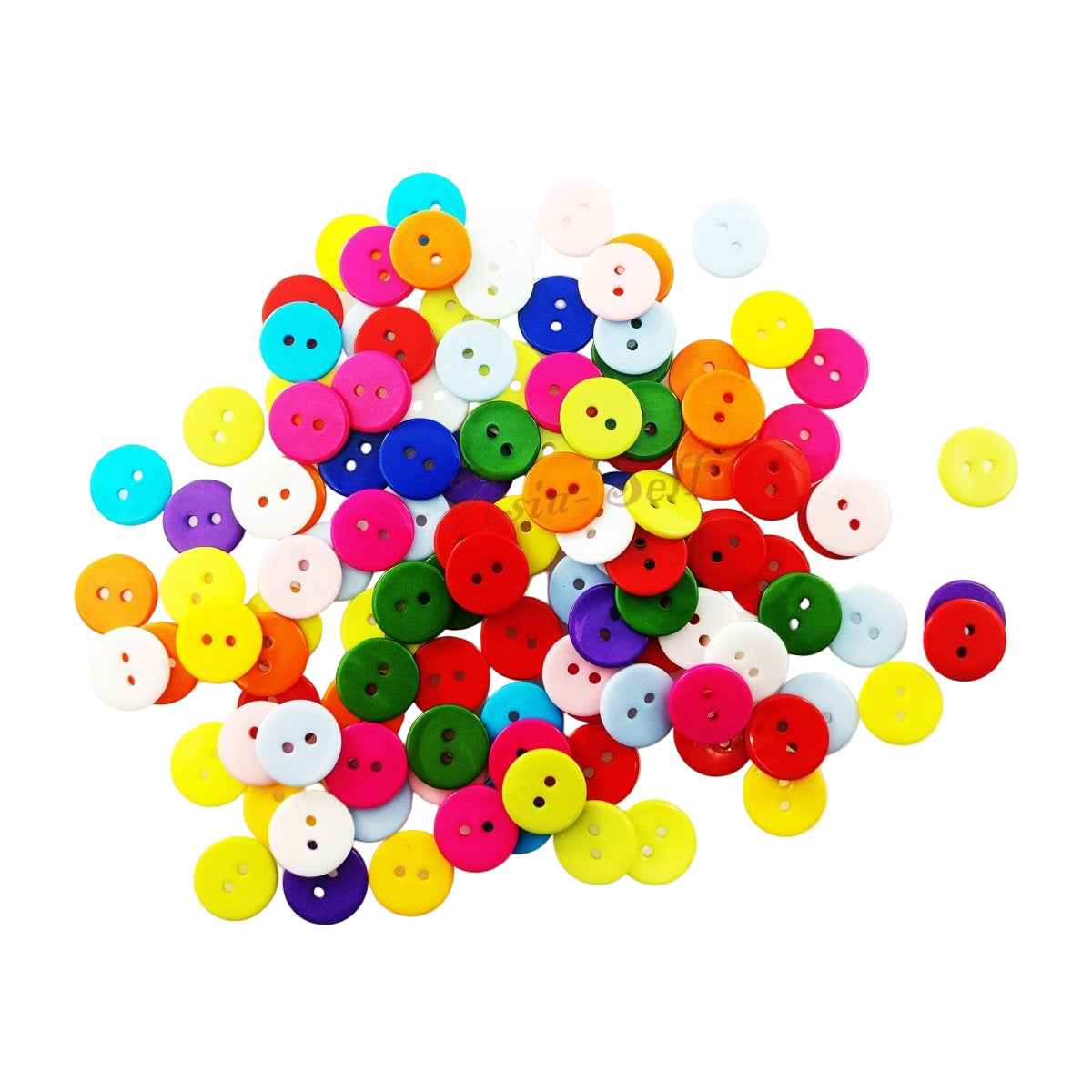 100pcs Mixed Resin Buttons for Clothing & Crafts – Flat 15mm