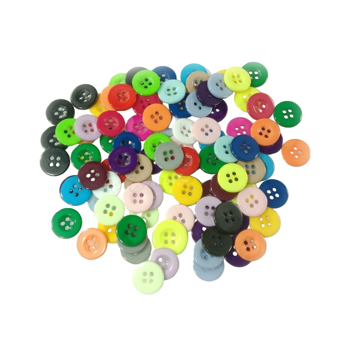 100pcs Mixed Resin Buttons for Clothing & Crafts – Raised Edge 15mm
