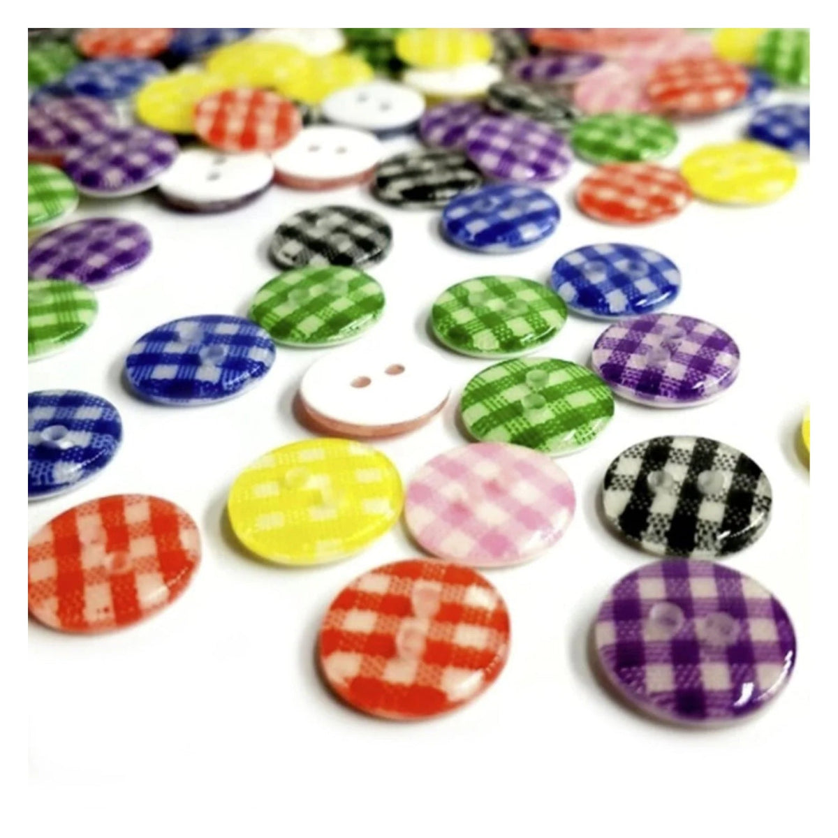 100pcs Mixed Resin Buttons for Clothing & Crafts – Thatched 11mm