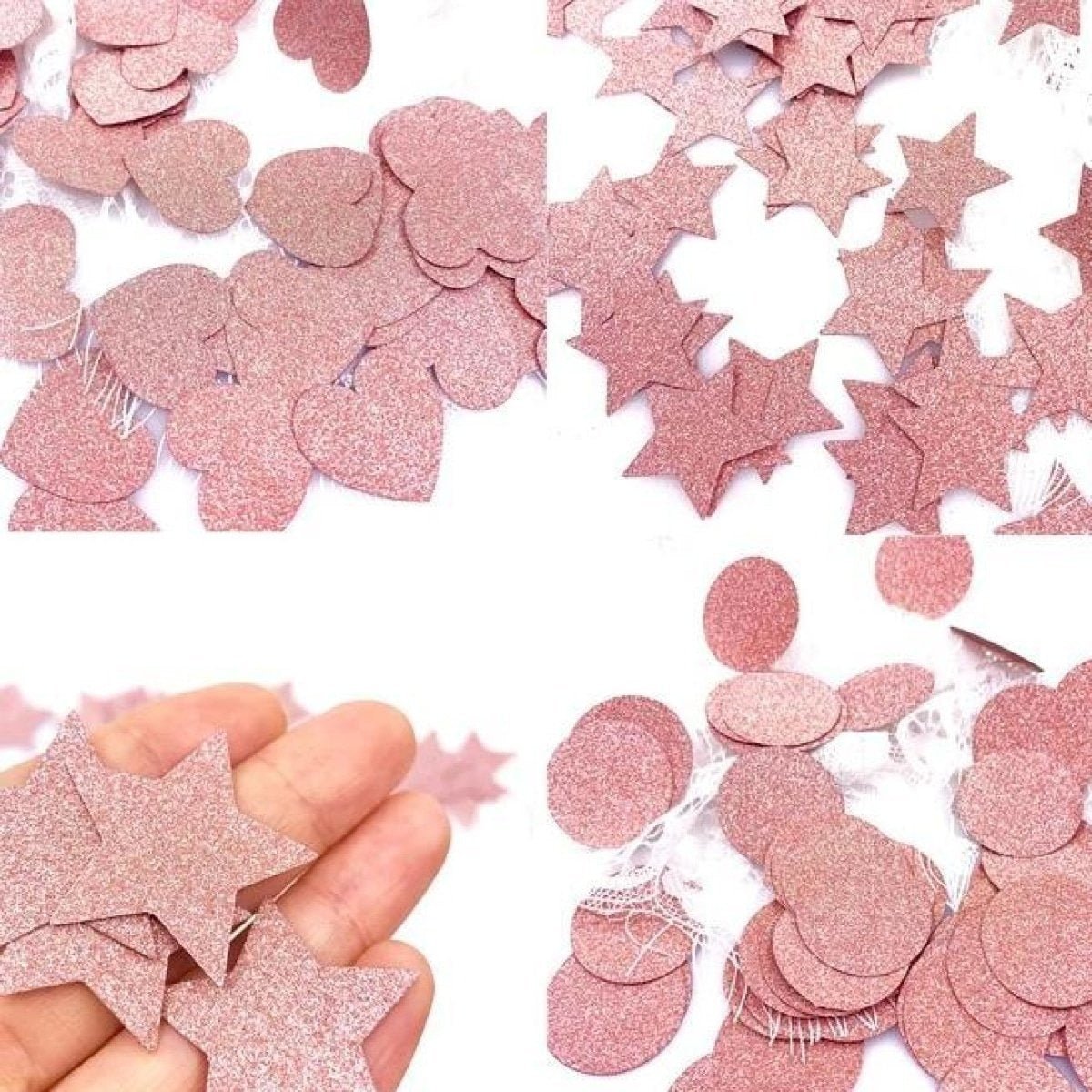 100pcs Cardboard Confetti Star Circle Heart