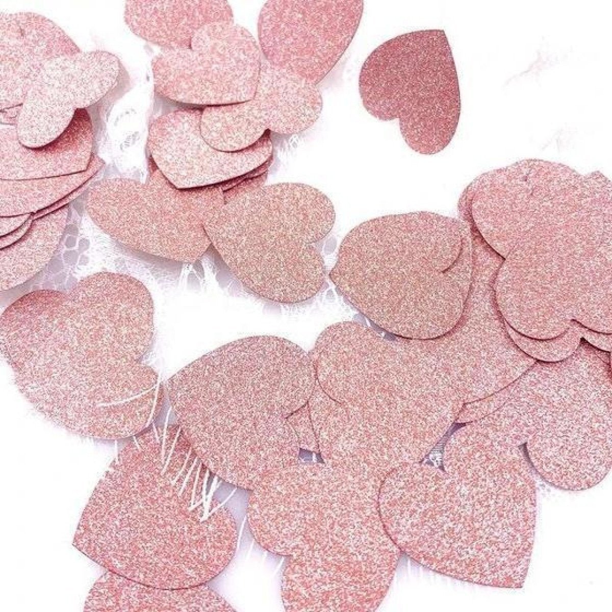 100pcs Cardboard Confetti Star Circle Heart – Heart - Pink