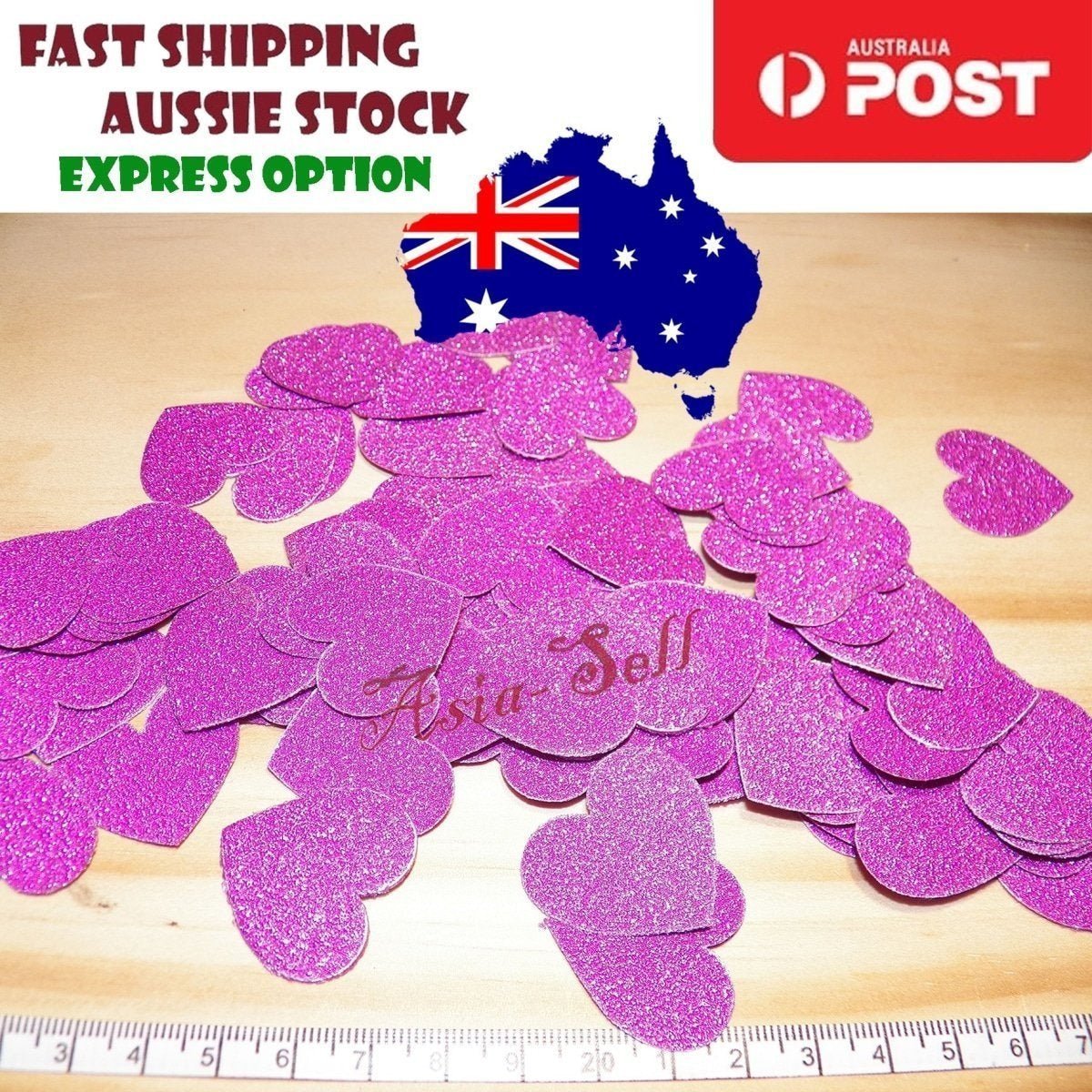 100pcs Cardboard Confetti Star Circle Heart – Heart - Purple