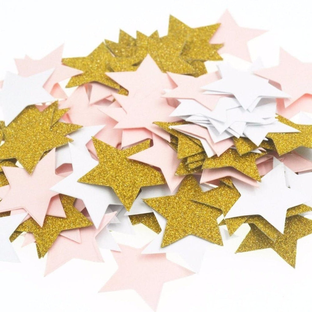 100pcs Cardboard Confetti Star Circle Heart