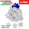 100pcs Cardboard Confetti Star Circle Heart – Star - Silver