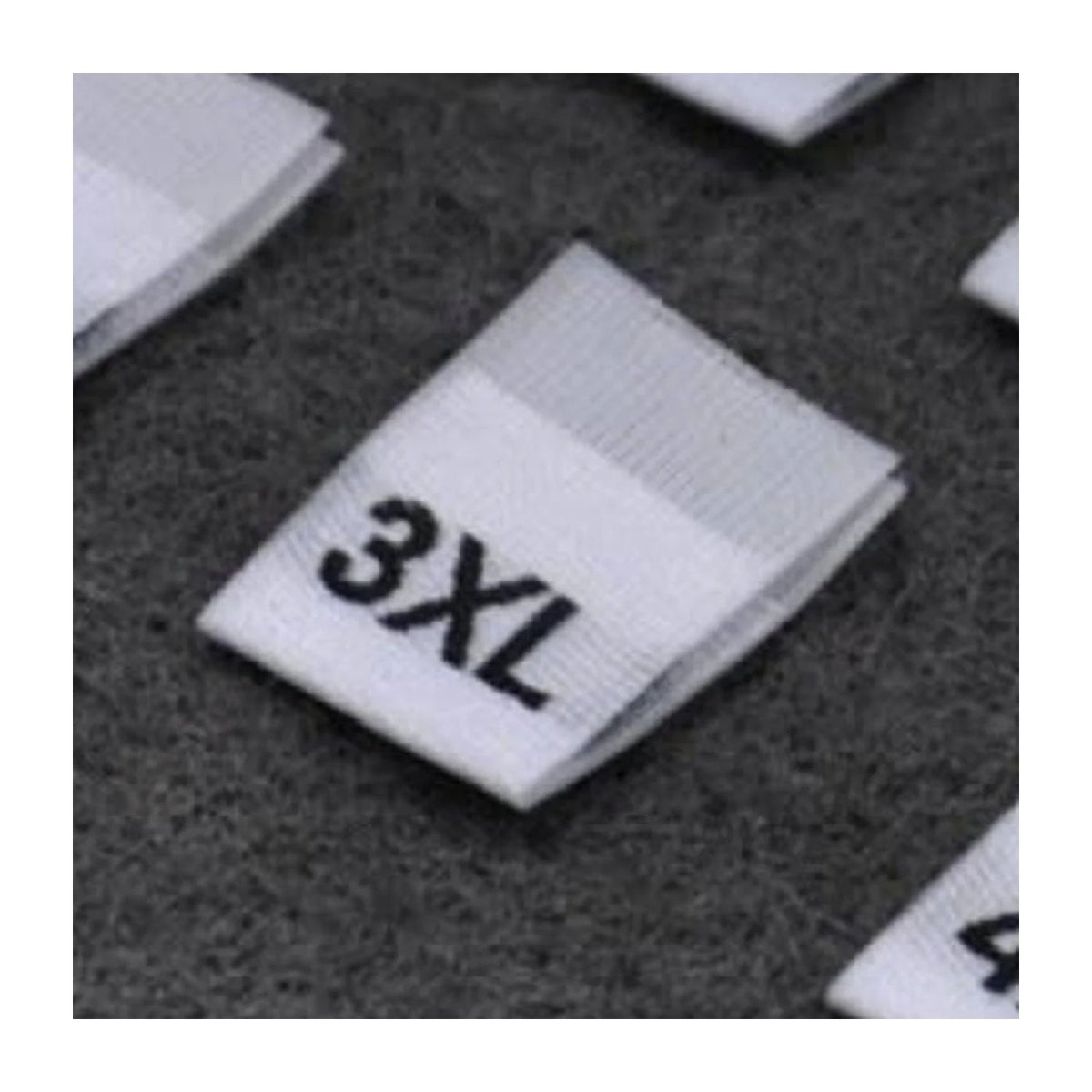 Clothing Size Label Tags 100pcs XS-4XL Black & White – 3XL White
