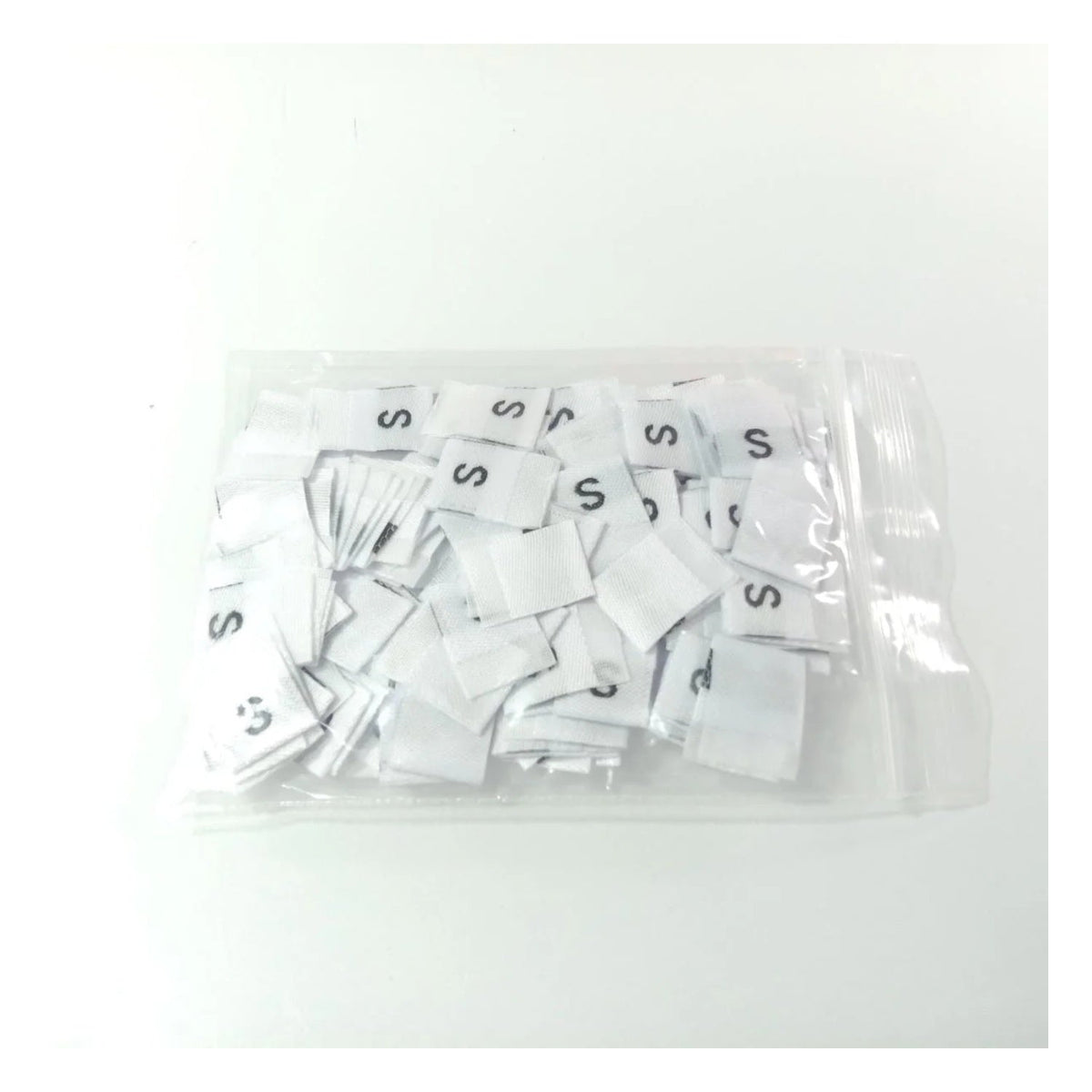 Clothing Size Label Tags 10-500pcs XS-4XL Black/White – 10pcs / S white / Pre-Cut - Solid Font