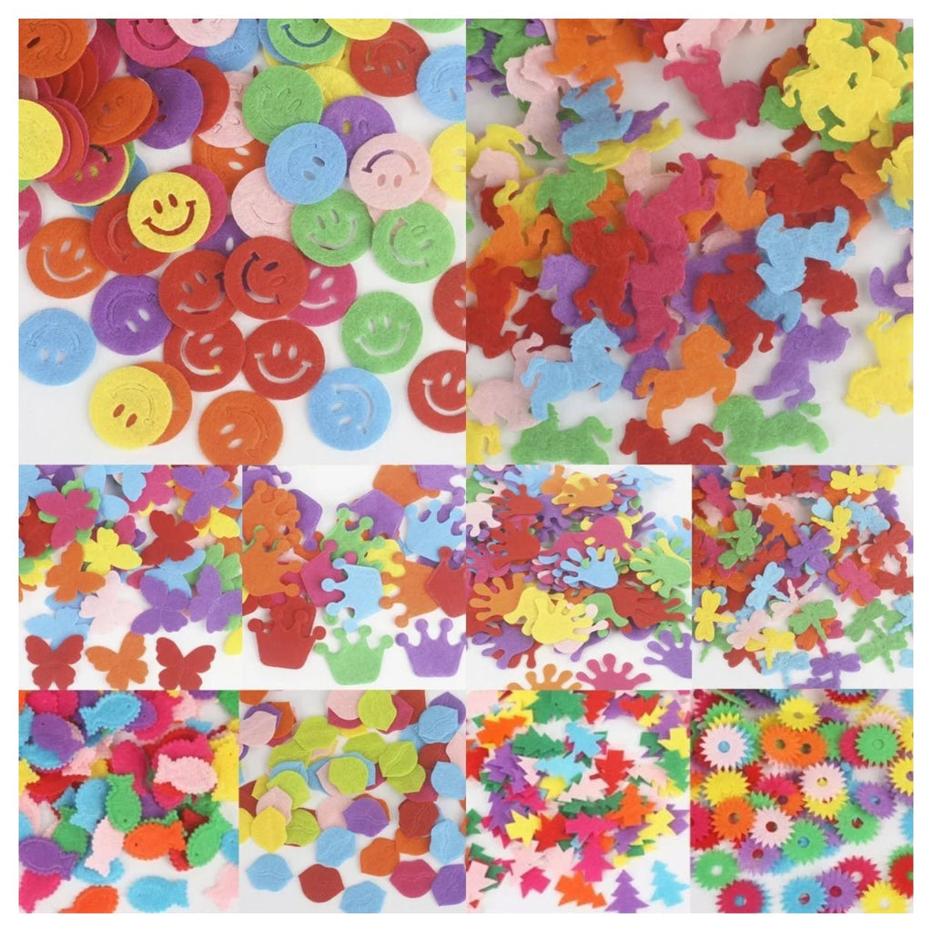 100pcs Fabric Felt Shapes Craft Patch for Sewing & Scrapbooking