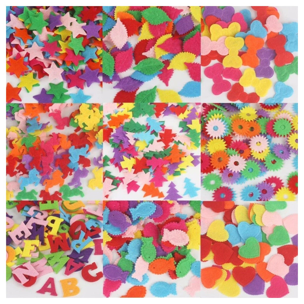 100pcs Fabric Felt Shapes Craft Patch for Sewing & Scrapbooking