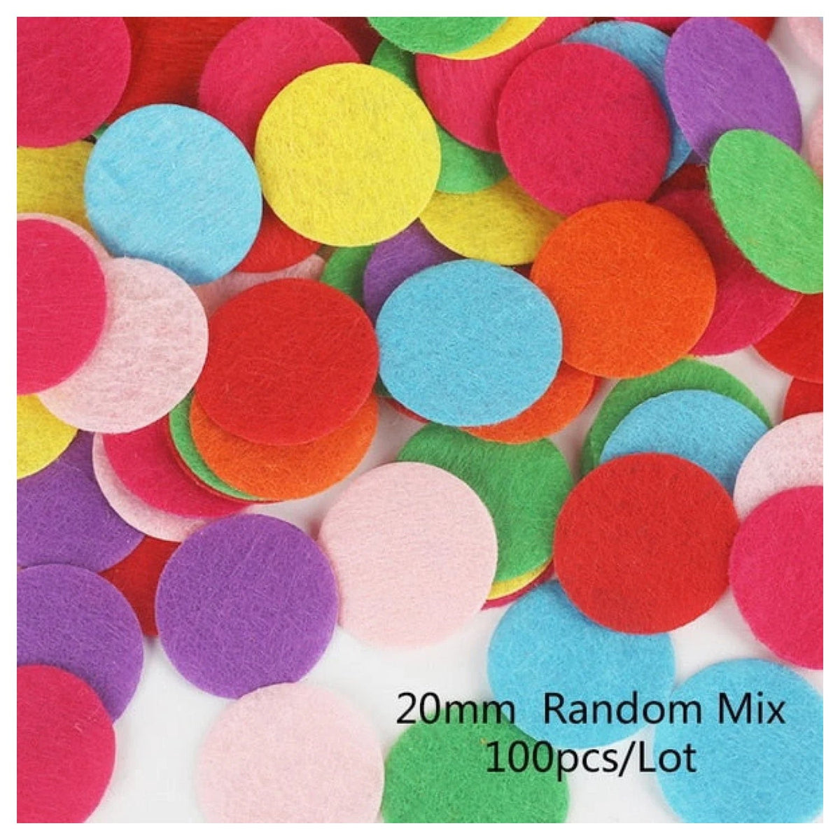 100pcs Fabric Felt Shapes Craft Patch for Sewing & Scrapbooking – 20mm round