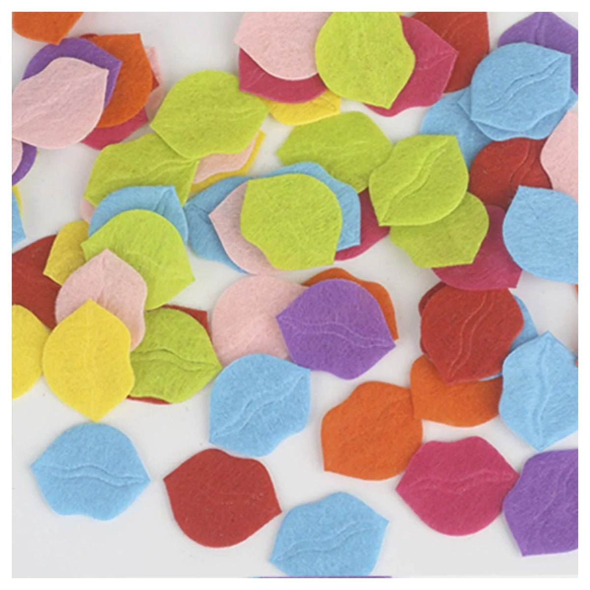 100pcs Fabric Felt Shapes Craft Patch for Sewing & Scrapbooking – 21x17mm lips