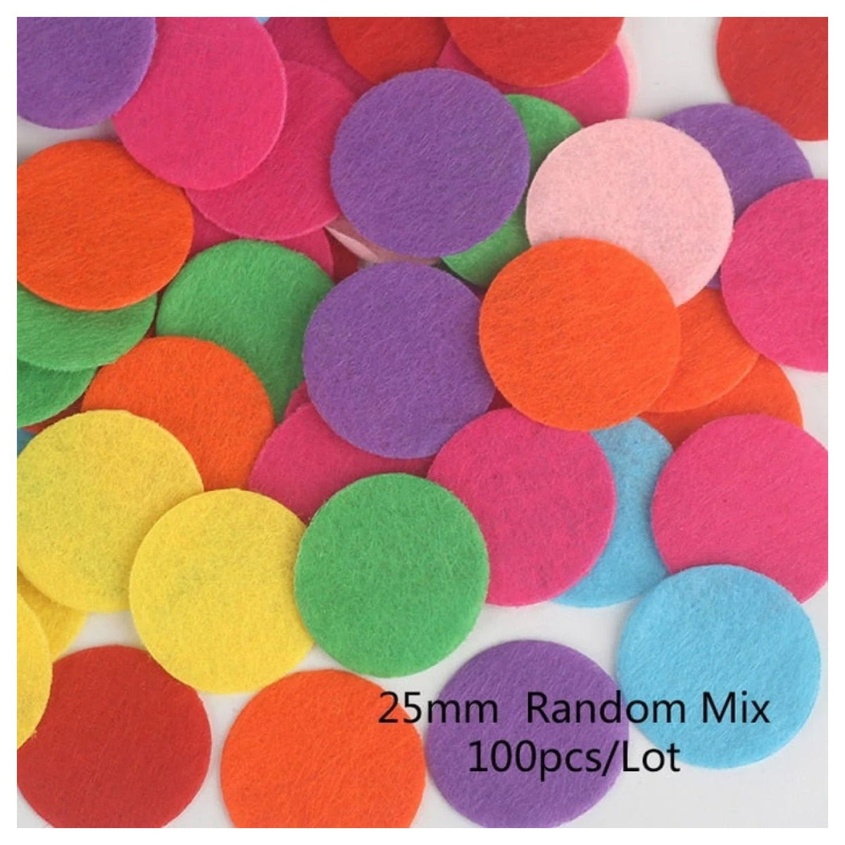 100pcs Fabric Felt Shapes Craft Patch for Sewing & Scrapbooking – 25mm round