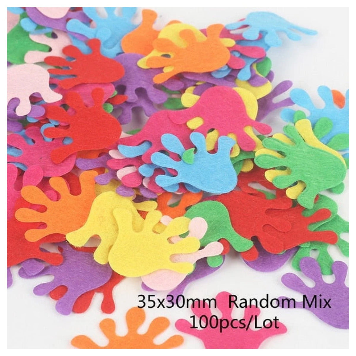 100pcs Fabric Felt Shapes Craft Patch for Sewing & Scrapbooking – 35x30mm hand