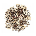 100pcs Wooden Letters 15mm High Alphabet Art DIY Craft – Pile of wooden letters on a white background