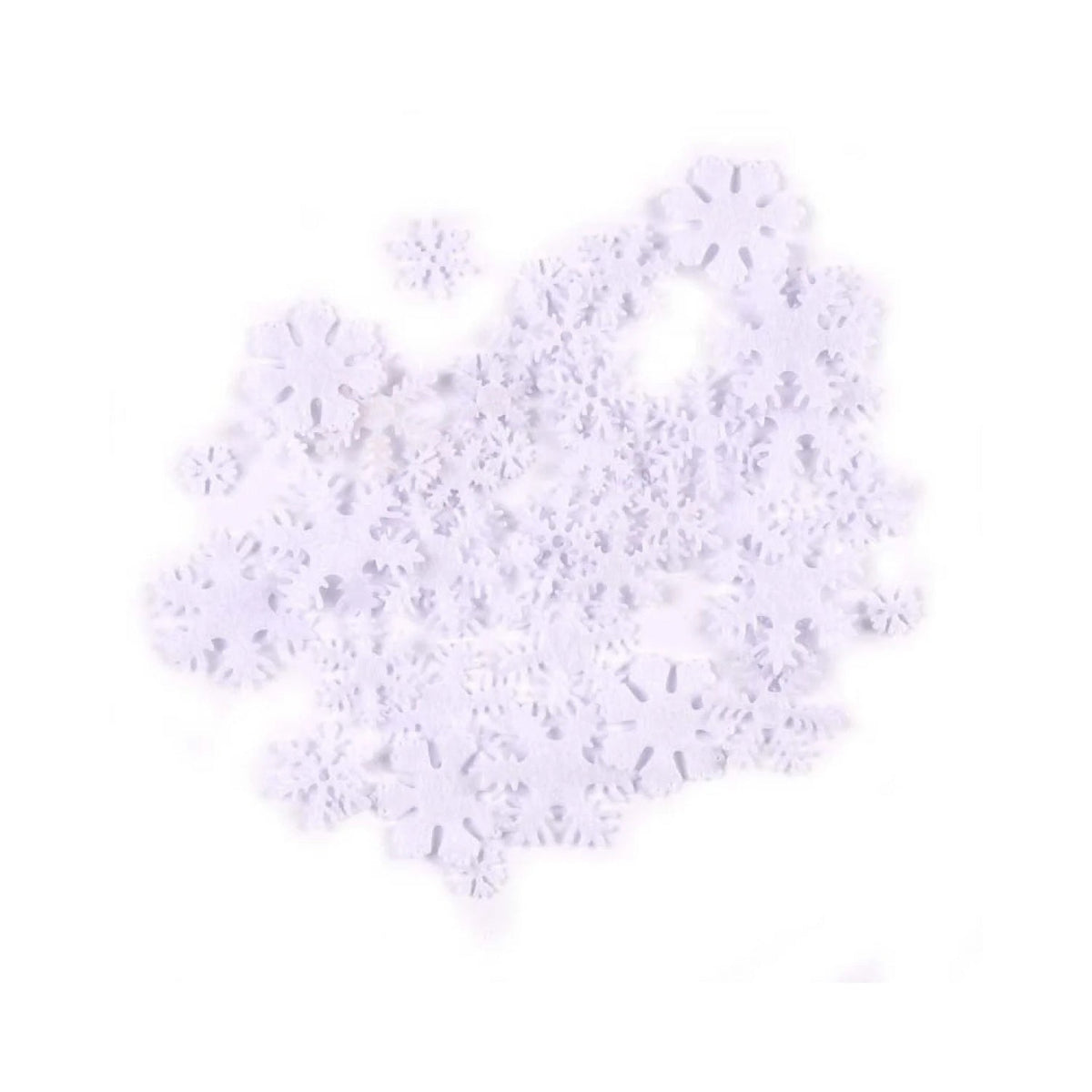 100pcs Mixed Snowflakes Polyester Felt Appliques