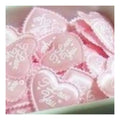 100pcs Pink Fabric Heart Confetti 3.6x3.2cm