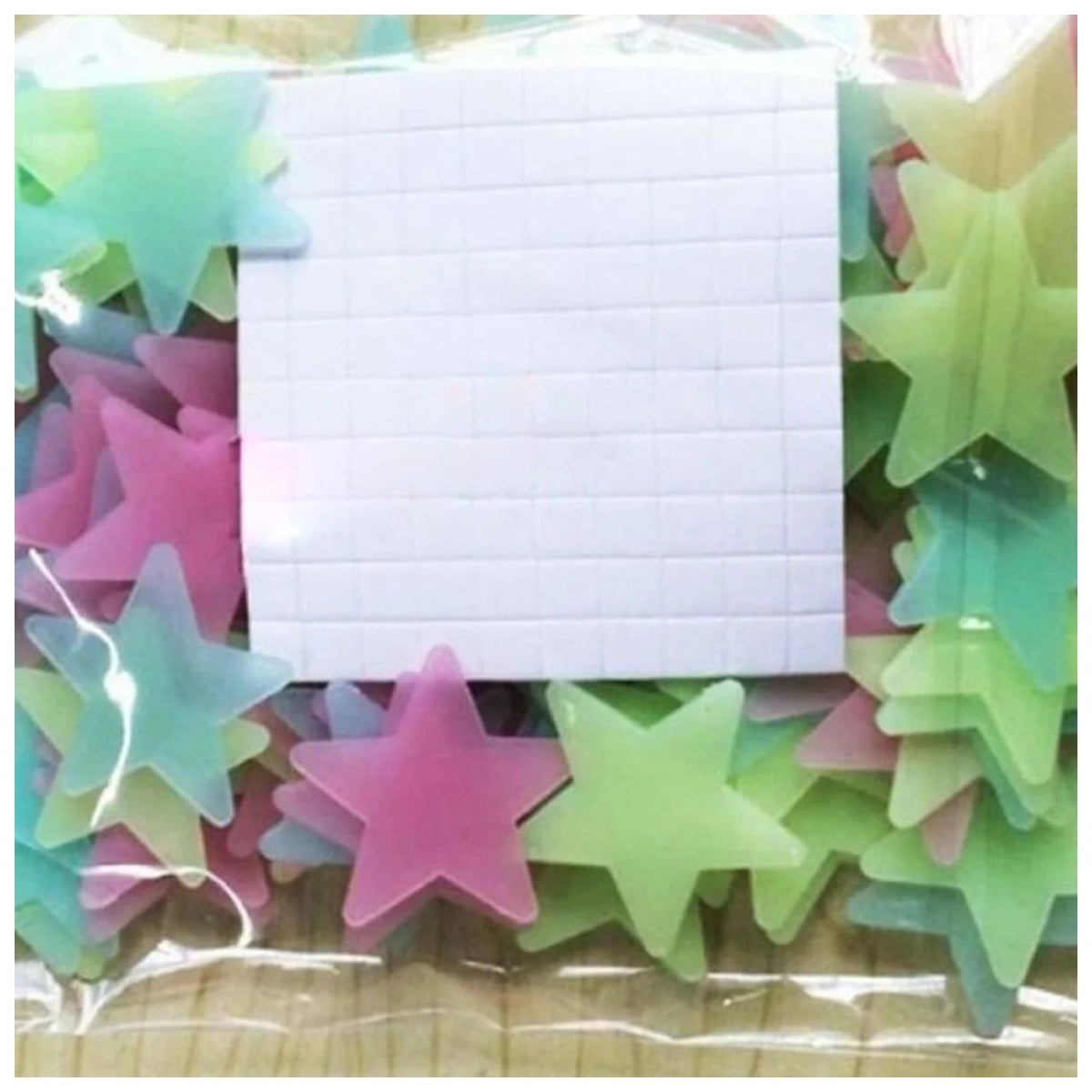 100pcs Wall Stars 3D Glow-In-The-Dark Fluorescent Stickers – Mixed