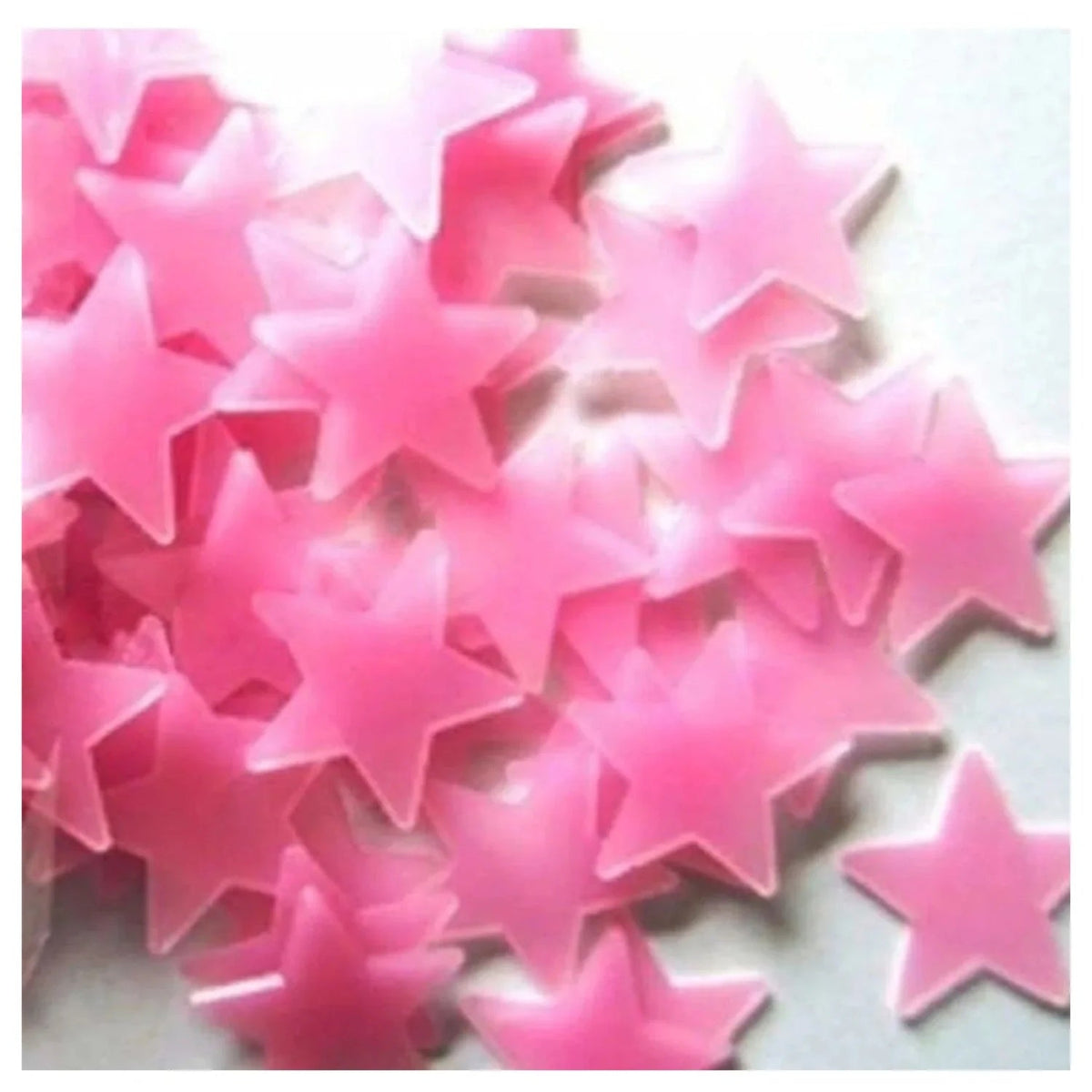 100pcs Wall Stars 3D Glow-In-The-Dark Fluorescent Stickers – Pink