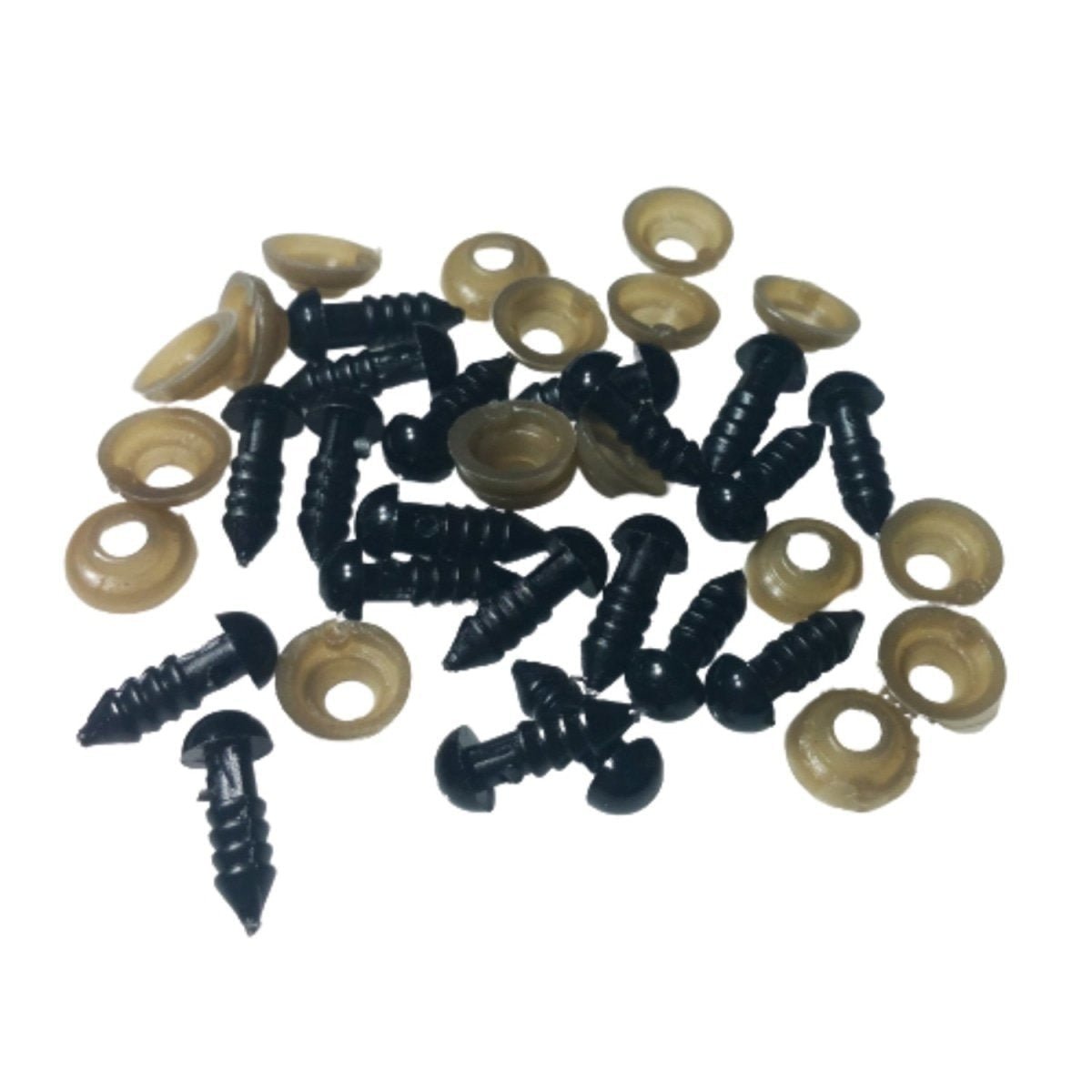 100pcs Plastic Safety Eyes for Teddy Bears – 5mm-20mm