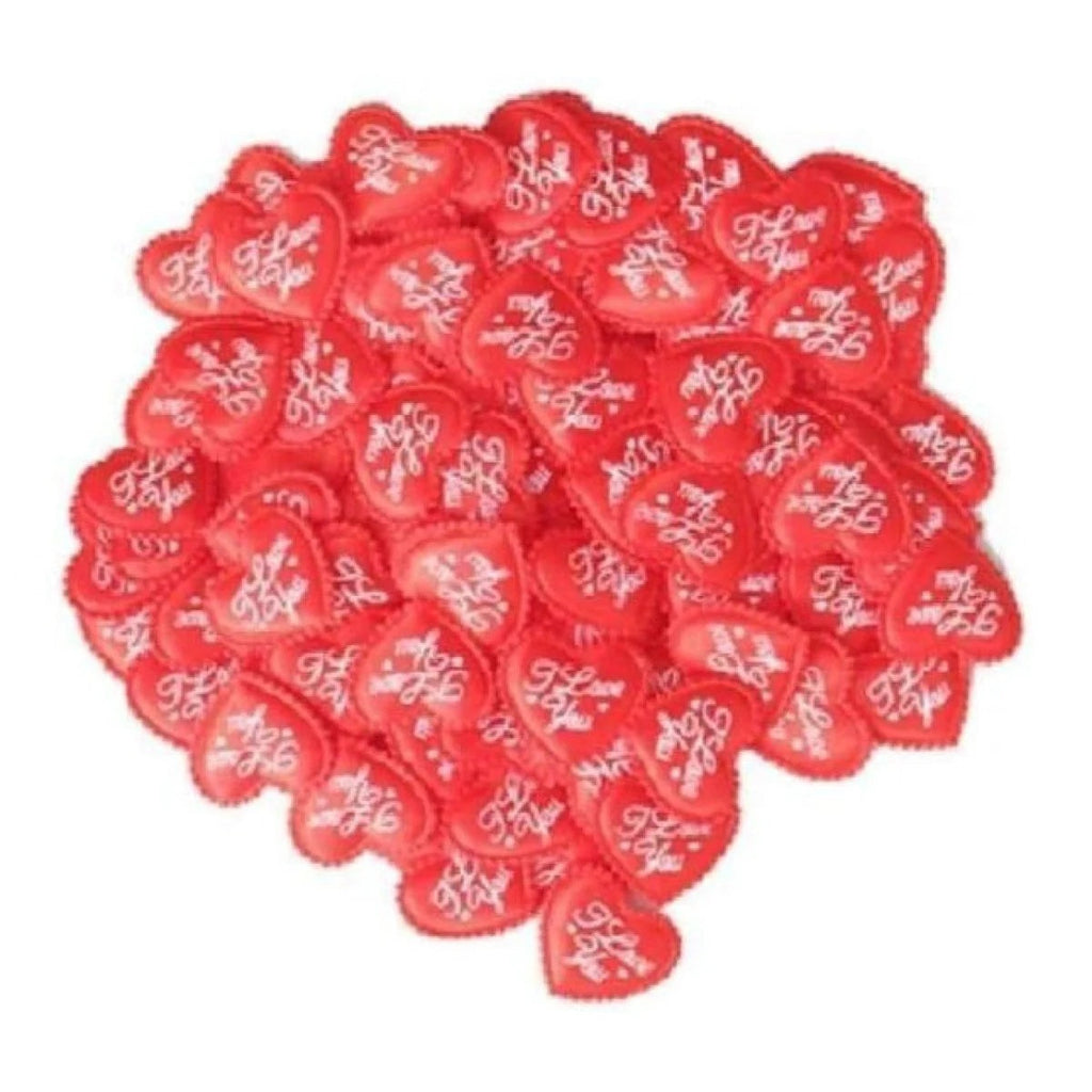 100pcs RED Fabric Hearts 3.6x3.2cm Wedding Confetti
