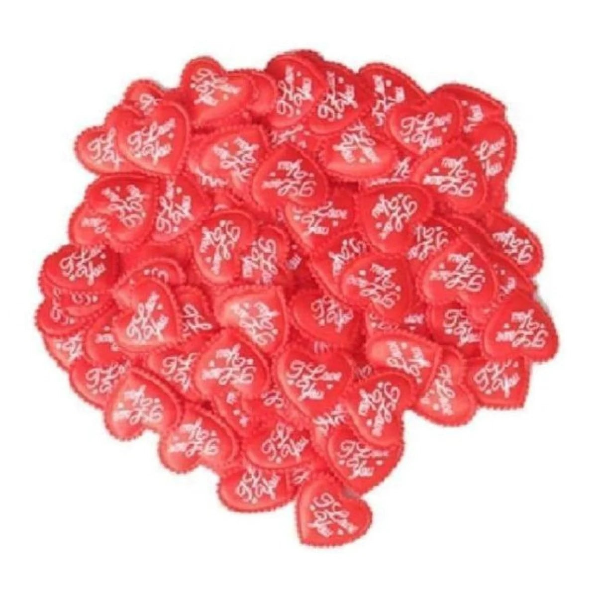 100pcs RED Fabric Hearts 3.6x3.2cm Wedding Confetti