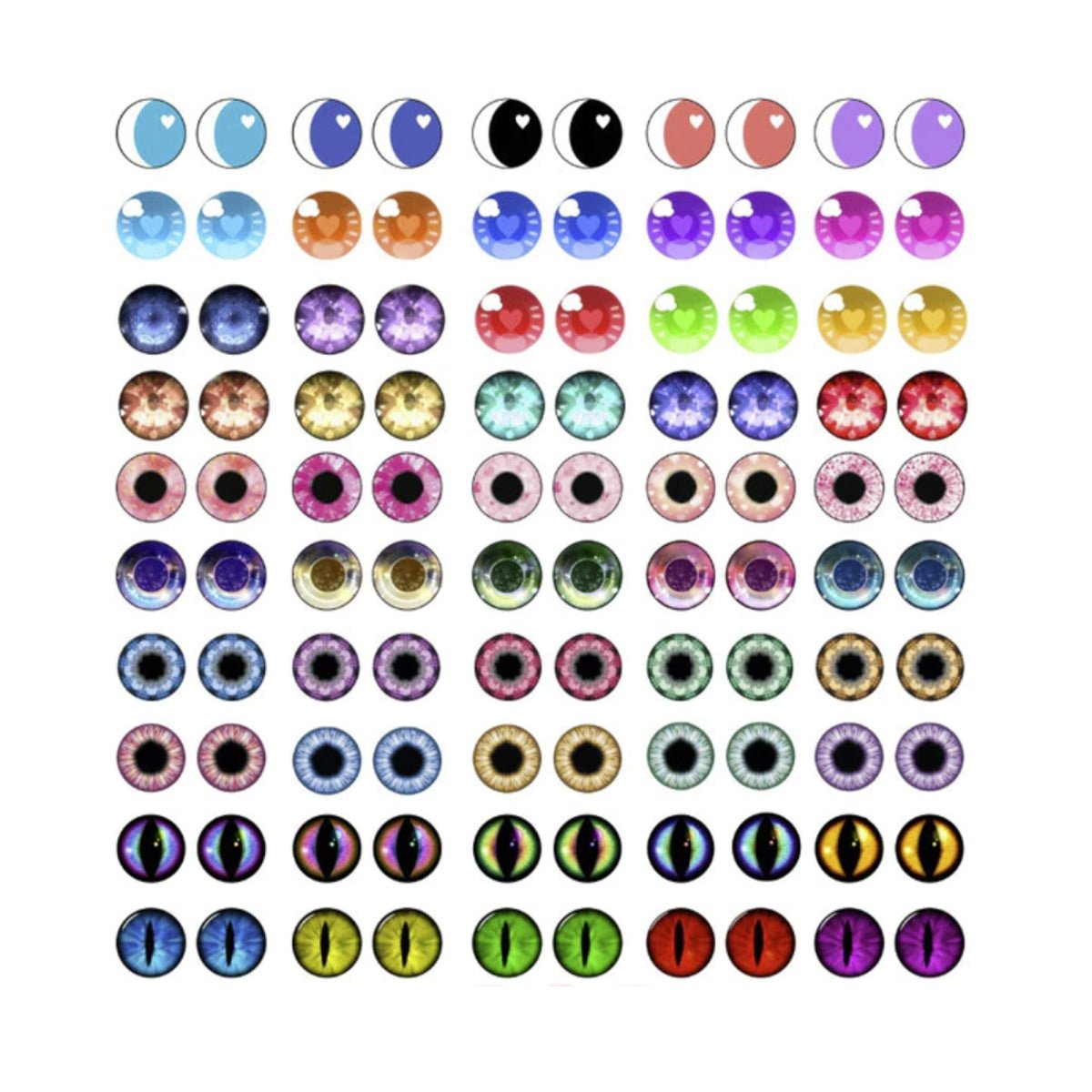200pcs Round Pupil Glass Eyes 6-12mm Mixed Cats Eye Cabochons – Mixed Cabochons 6mm, Mixed Cabochons 8mm, Mixed Cabochons 10mm, Mixed Cabochons 12mm
