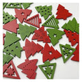 50pcs Wooden Christmas Tree Scrapbook Shapes 27mm