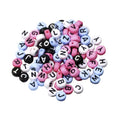 Acrylic Letter Round Beads 4x7mm Alphabet Black White Blue Pink – 100pcs, 500pcs