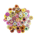 100pcs Vintage Retro Wooden Buttons 15mm