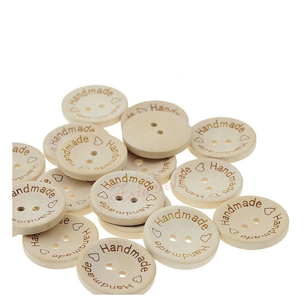 300x 25mm Round Wooden Buttons