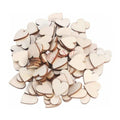 100 Wooden Craft Discs – Hearts, Letters & Numbers