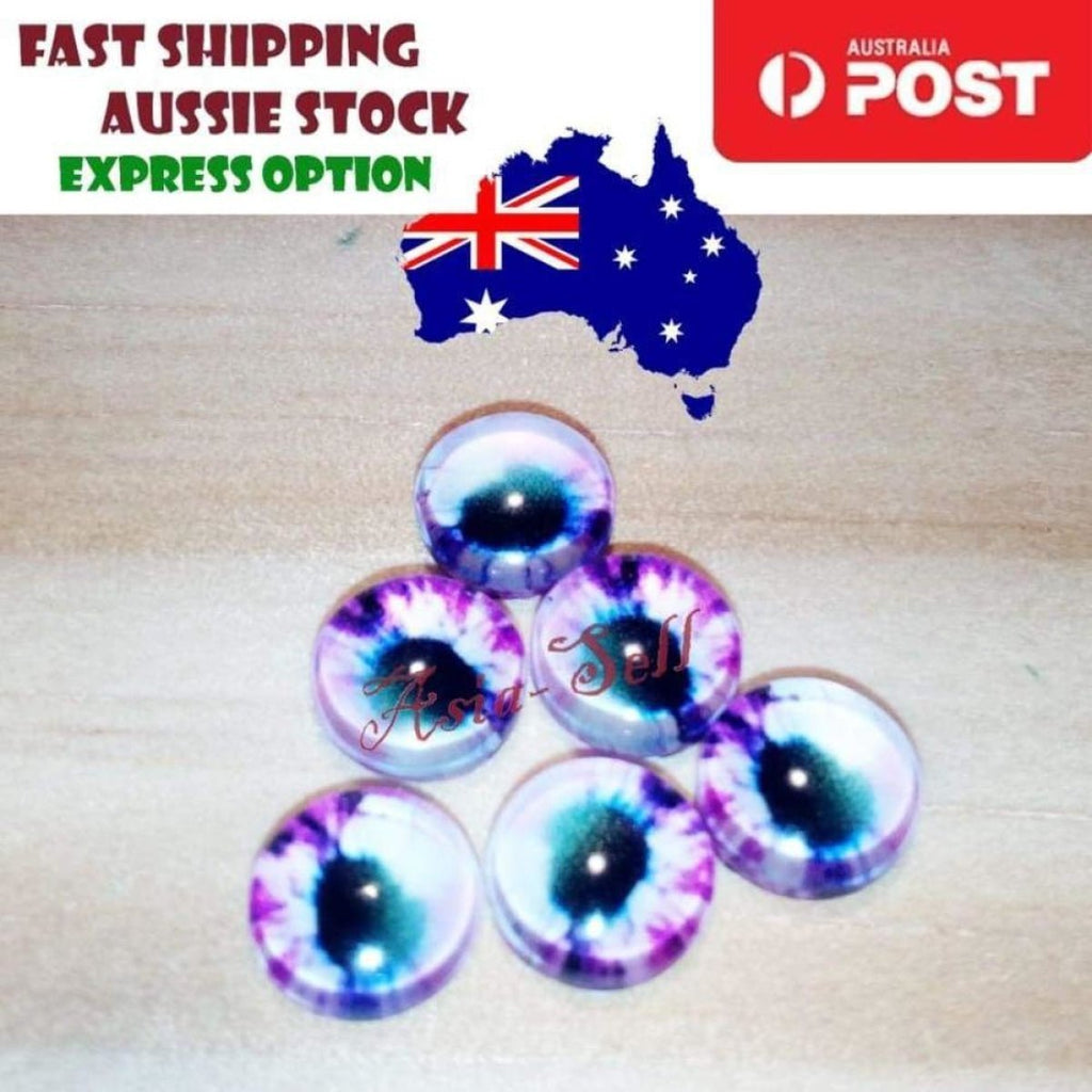 100 x 10mm Glass Doll Eyes – Round, Various Colours