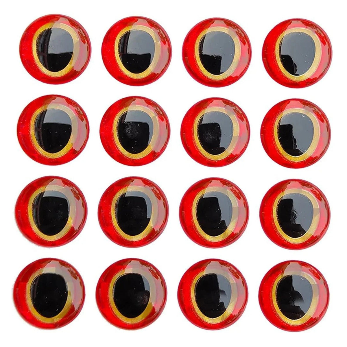 100 Stick-On Fish Eyes Holographic Oval Pupil 6-12mm – Red / 6mm, Red / 8mm, Red / 10mm