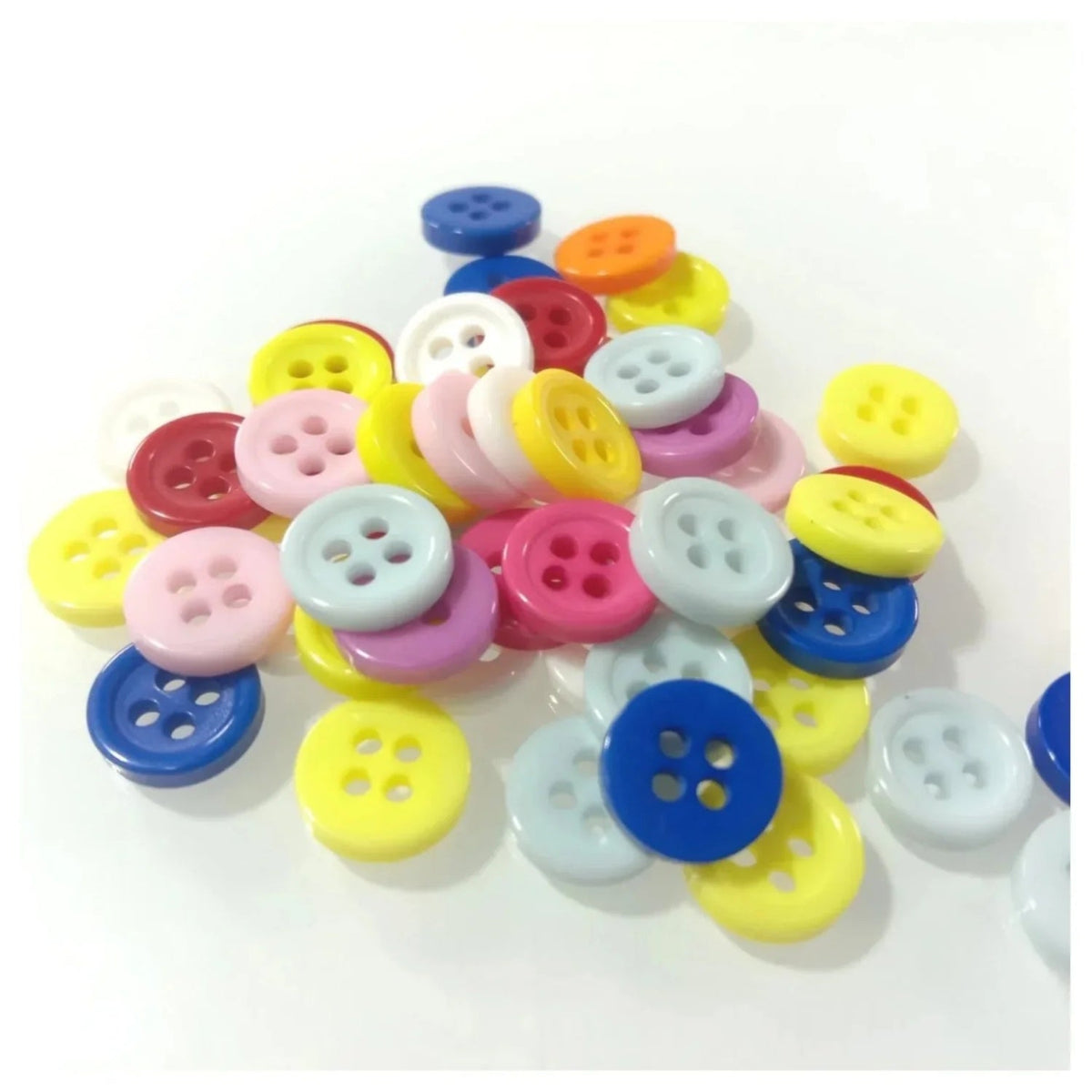 Mixed Coloured 9mm 4-Hole Buttons
