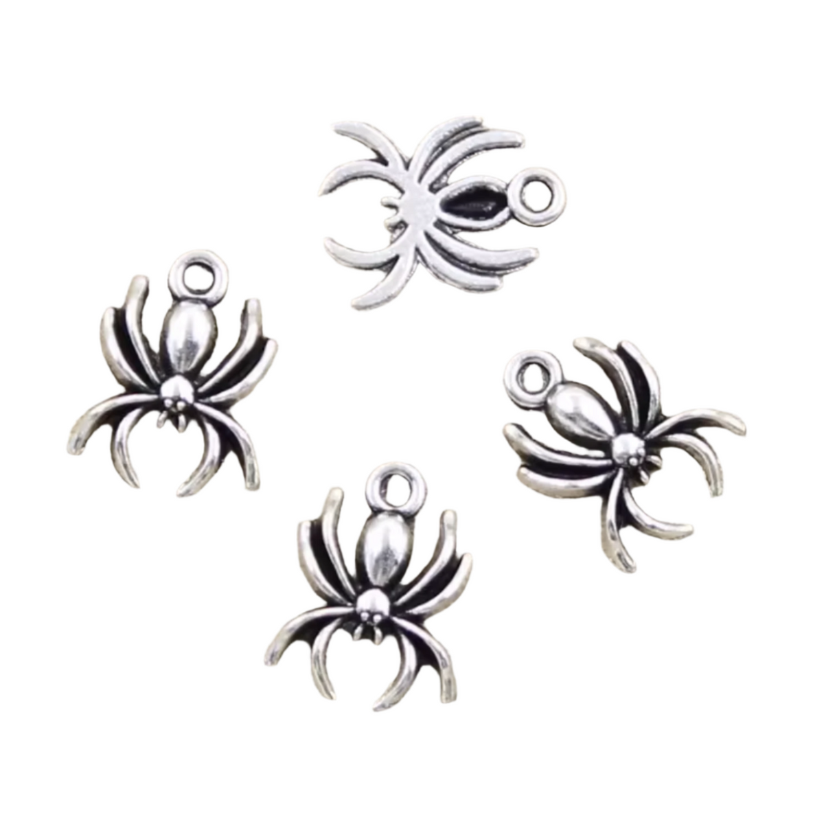 Spider Halloween Charms 17x14mm Antique Bronze or Silver – Silver / 10, Silver / 30