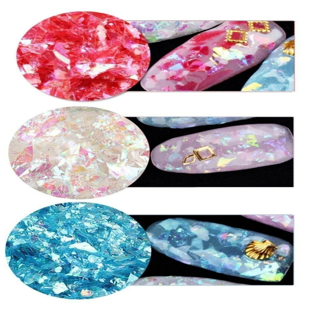 10g Holographic Nail Flake Glitter Set A