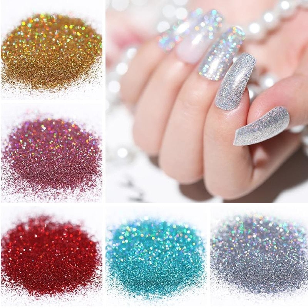 10g Holographic Nail Glitter Powder