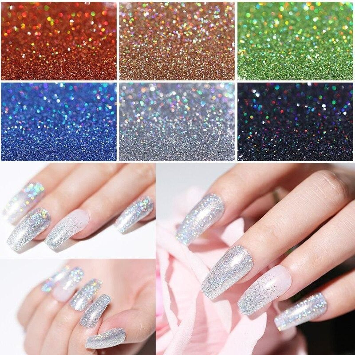 10g Holographic Nail Glitter Powder