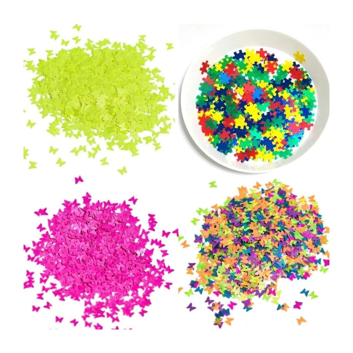 10g Neon Butterfly Glitter 3mm Fluorescent