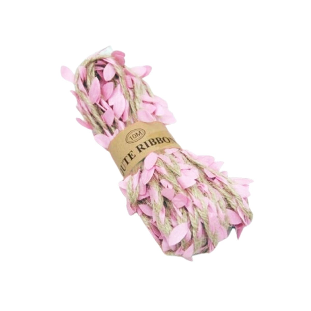 10m Artificial Vine Green Leaf Hessian Jute Twine Rope – Pink