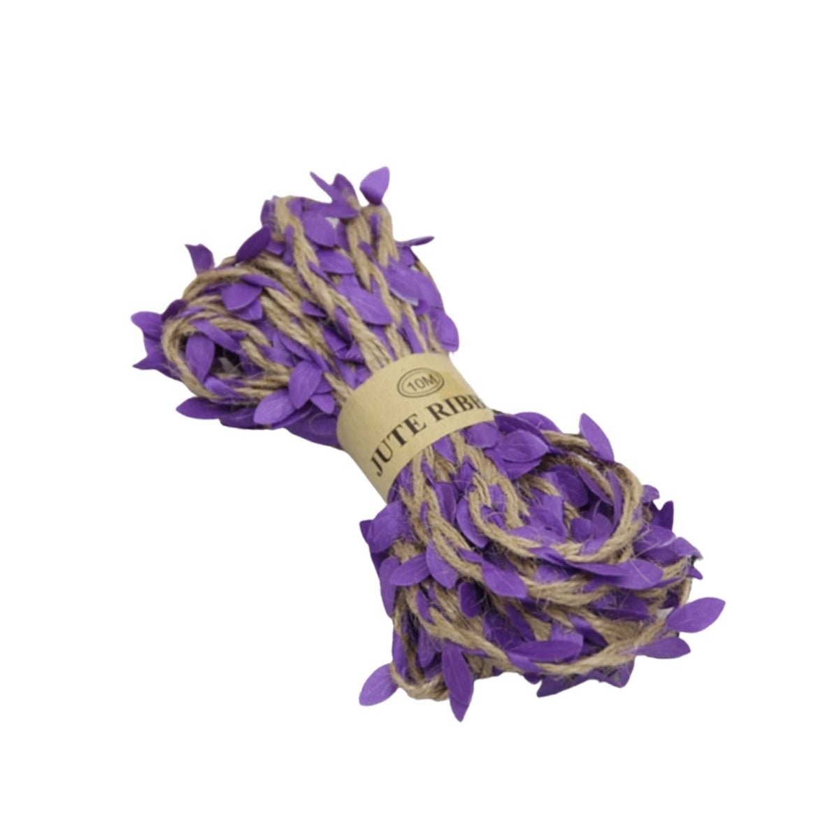 10m Artificial Vine Green Leaf Hessian Jute Twine Rope – Purple