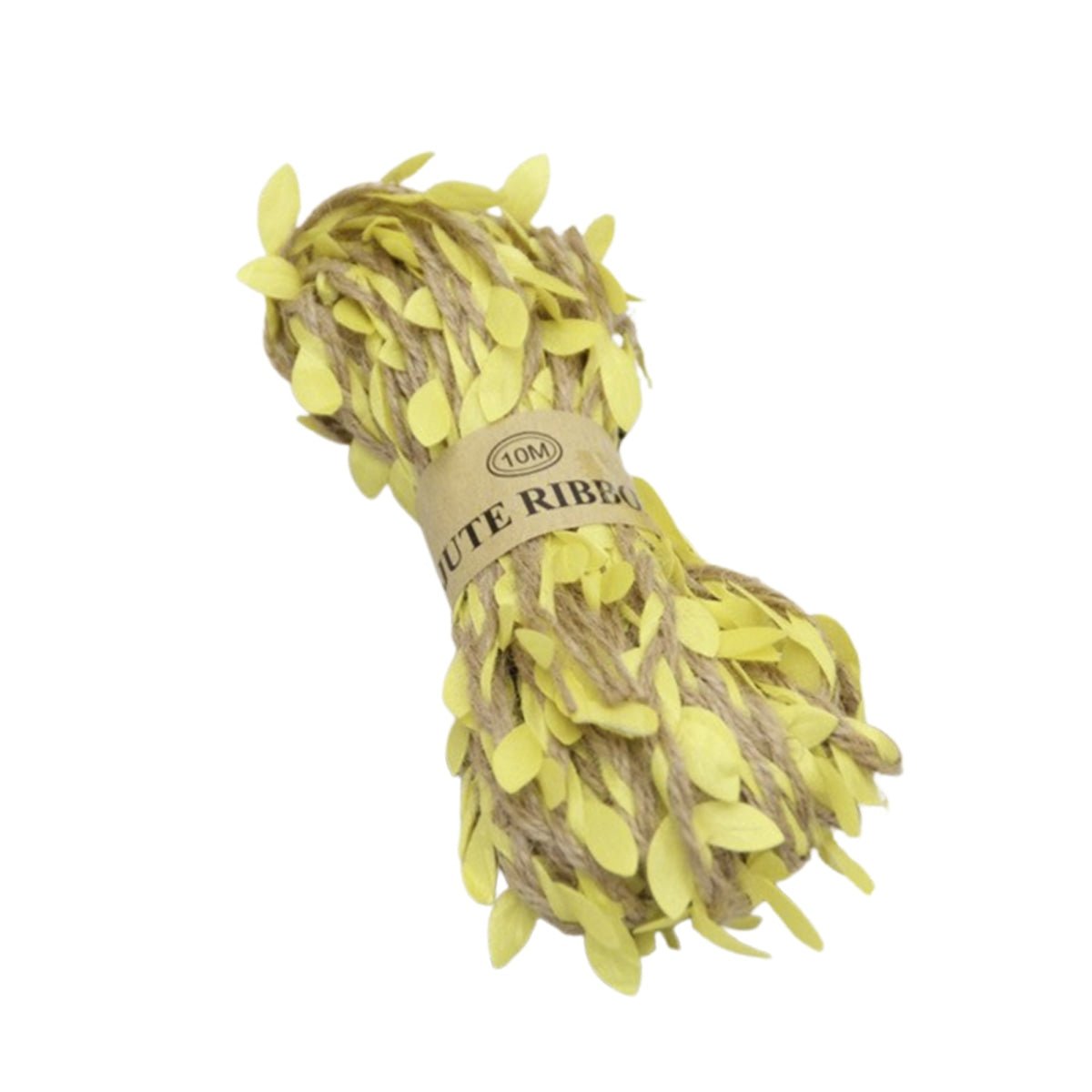 10m Artificial Vine Green Leaf Hessian Jute Twine Rope – Yellow