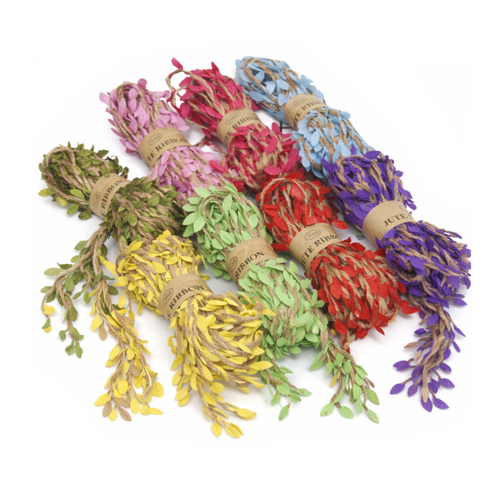 10m Artificial Vine Green Leaf Hessian Jute Twine Rope