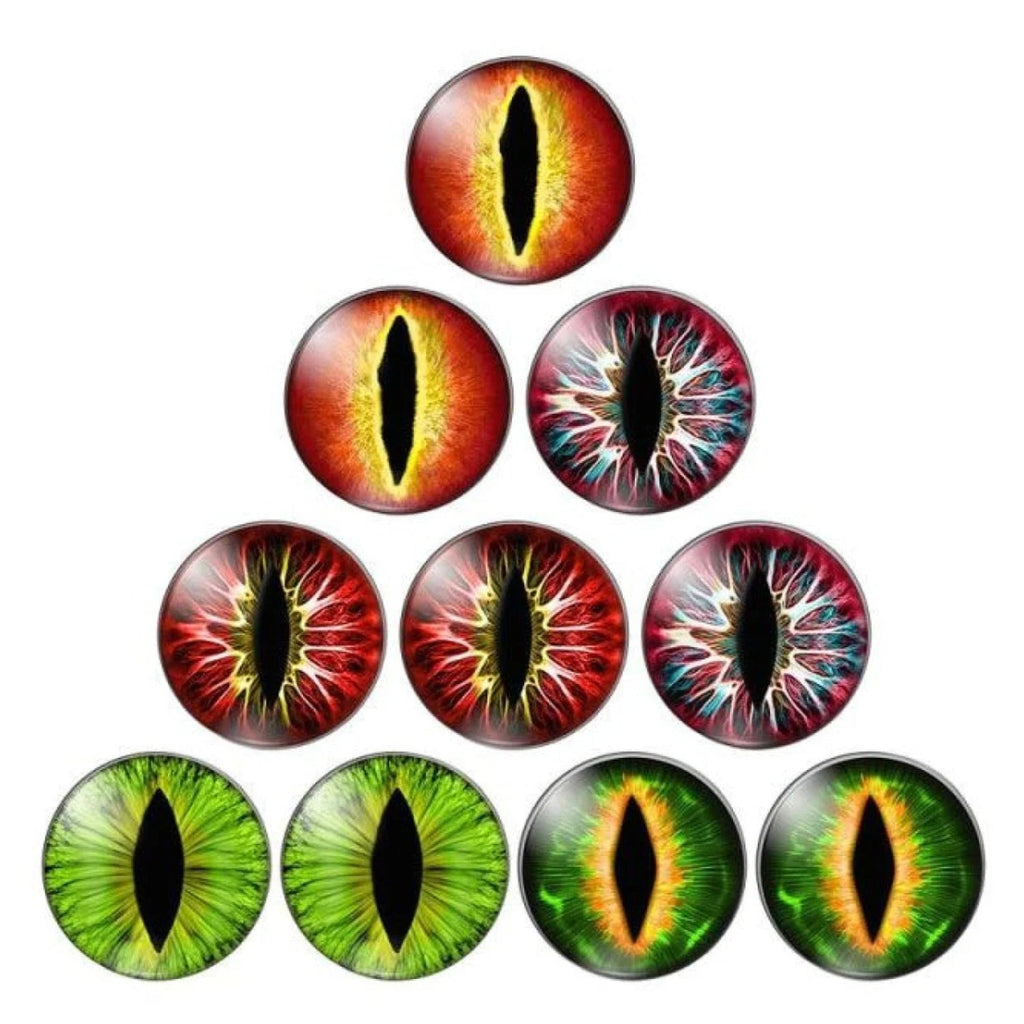 Cats Eye & Dragon Eye Round Glass Cabochon Flatback Setting (10pcs) – Mix A 10mm, Mix A 12mm, Mix A 14mm, Mix A 16mm, Mix A 18mm, Mix A 20mm, Mix A 22mm, Mix A 25mm