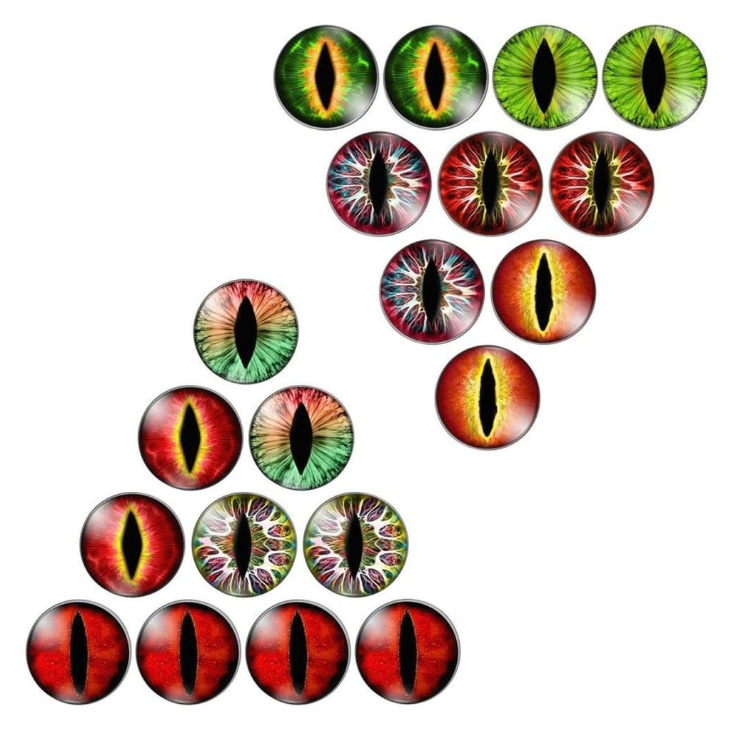 Cats Eye & Dragon Eye Round Glass Cabochon Flatback Setting (10pcs)