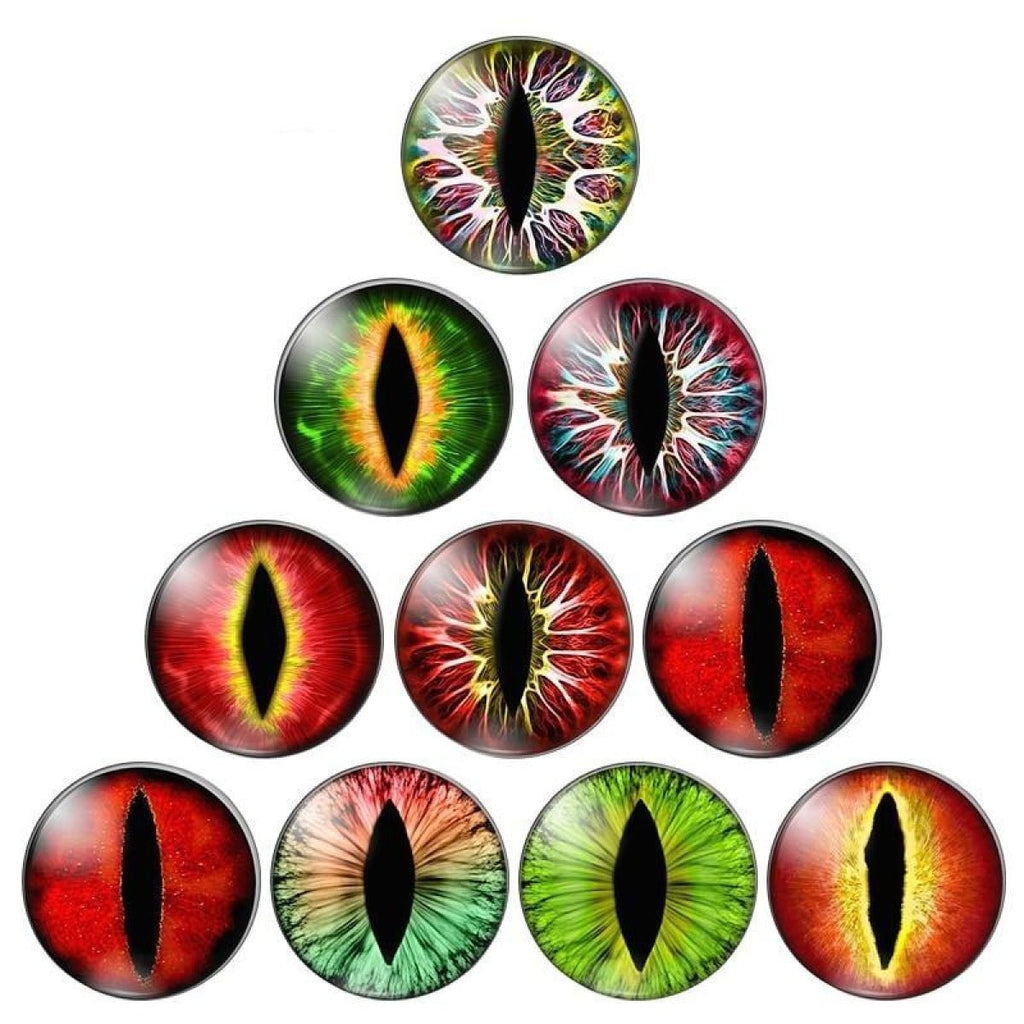 Cats Eye & Dragon Eye Round Glass Cabochon Flatback Setting (10pcs)