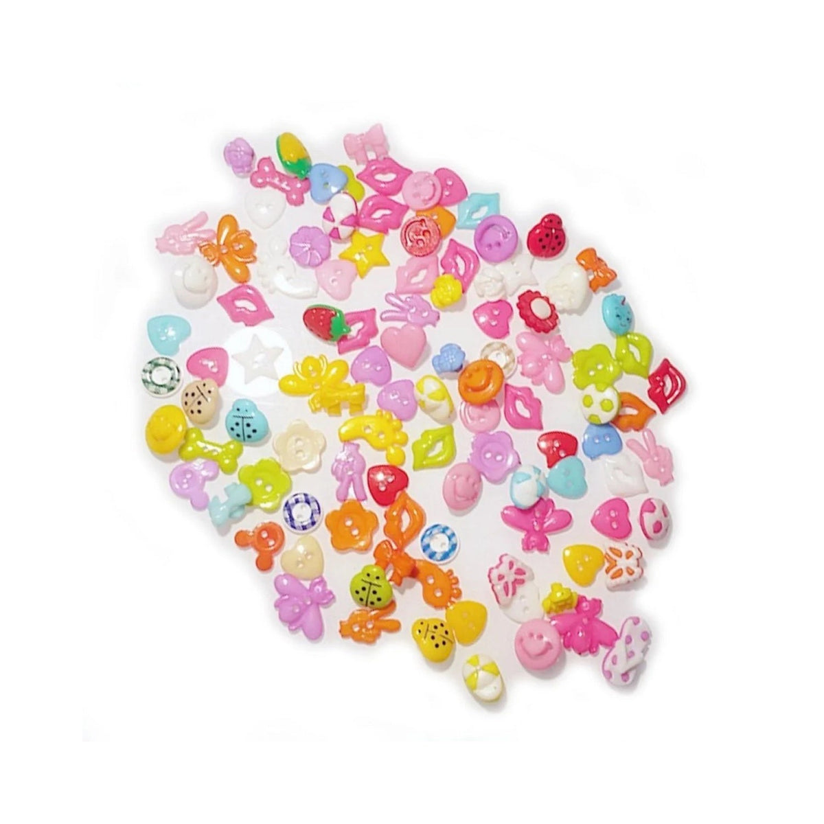 100pcs 10-15mm Round 2-Hole Resin Buttons Flatback