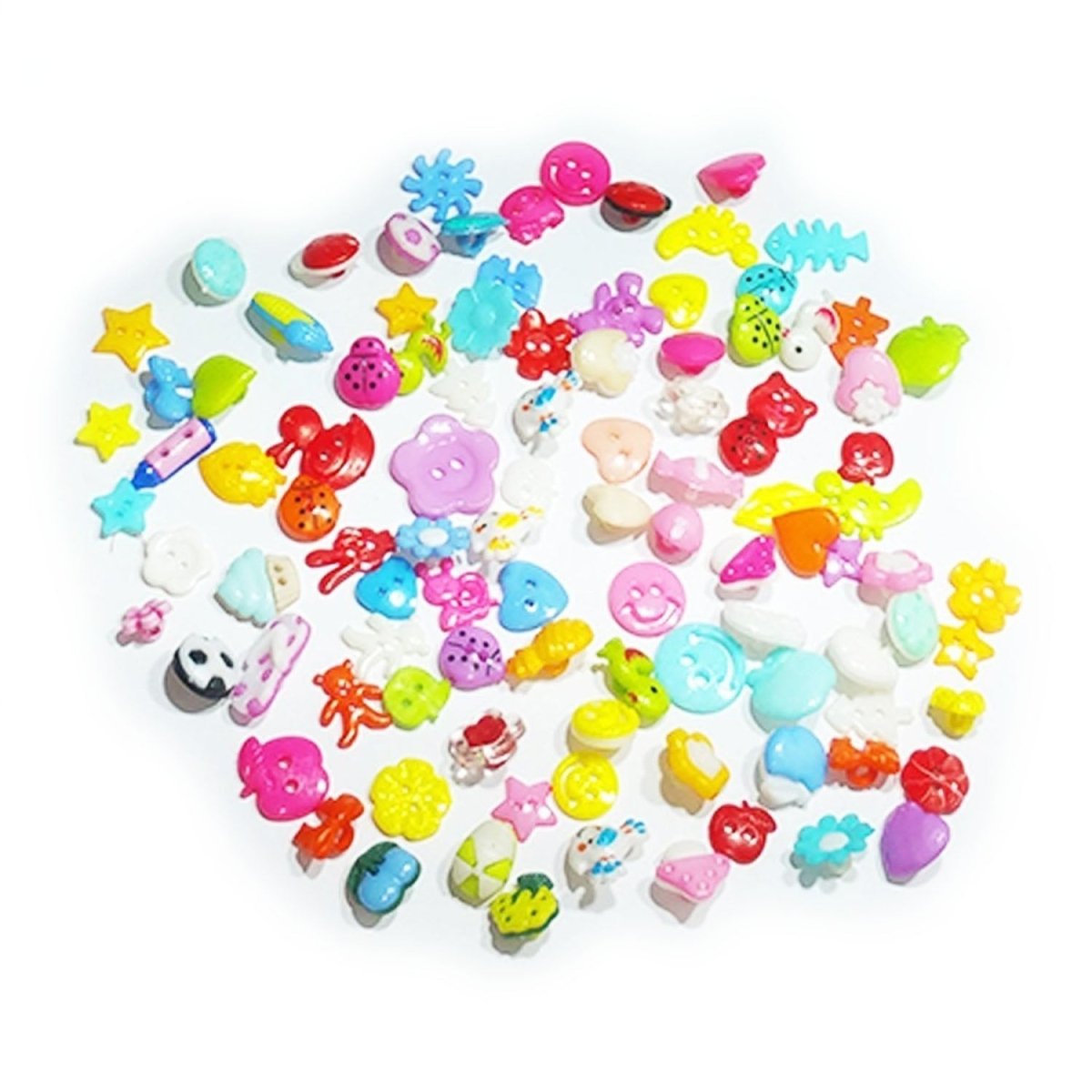 100pcs 10-15mm Round 2-Hole Resin Buttons Flatback